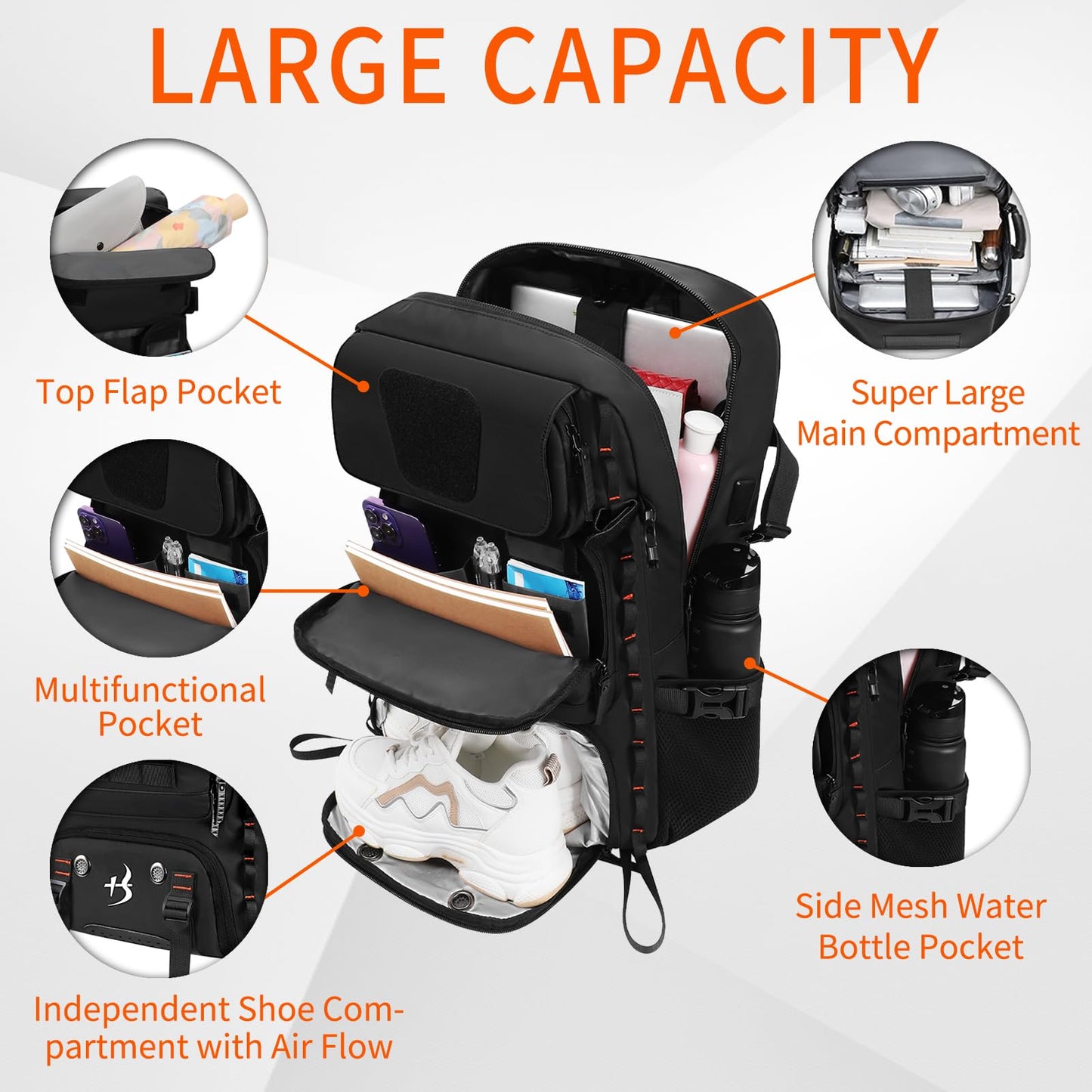 HUNTIT Travel Backpack Carry-on Laptop Backpack Luggage Fit Tactical Backpack