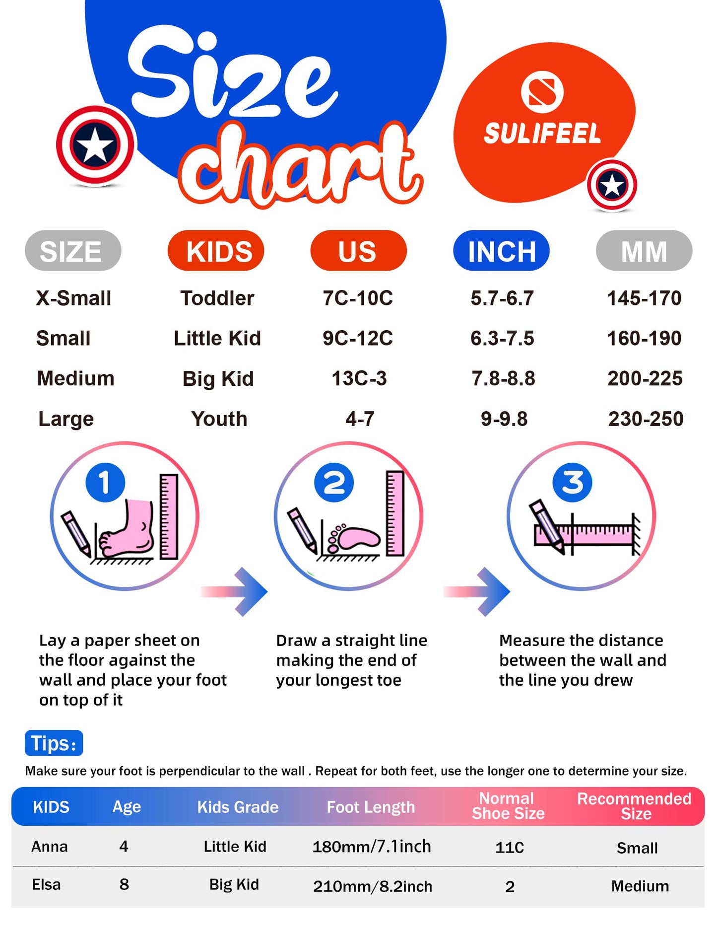 SULIFEEL Rainbow Unicorn 4 Size Adjustable Light up Roller Skates for Girls Boys for Kids Medium