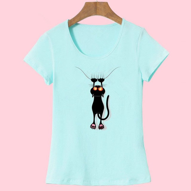 2017 Fashion kawaii T shirt Women Summer Tops Casual Cotton 3D Cat Print and Short Sleeve O-neck Vogue tshirt