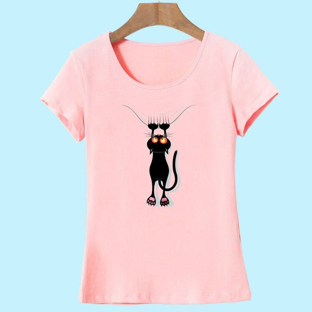 2017 Fashion kawaii T shirt Women Summer Tops Casual Cotton 3D Cat Print and Short Sleeve O-neck Vogue tshirt