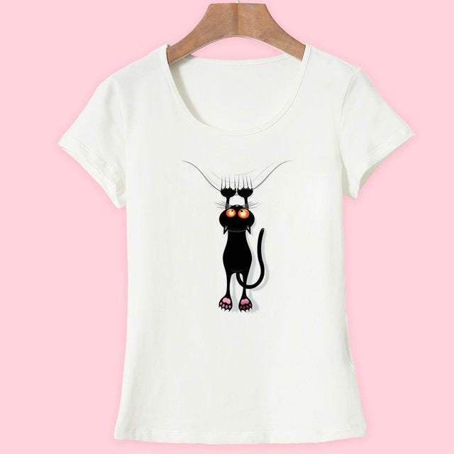 2017 Fashion kawaii T shirt Women Summer Tops Casual Cotton 3D Cat Print and Short Sleeve O-neck Vogue tshirt