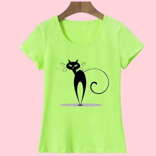 2017 Fashion kawaii T shirt Women Summer Tops Casual Cotton 3D Cat Print and Short Sleeve O-neck Vogue tshirt