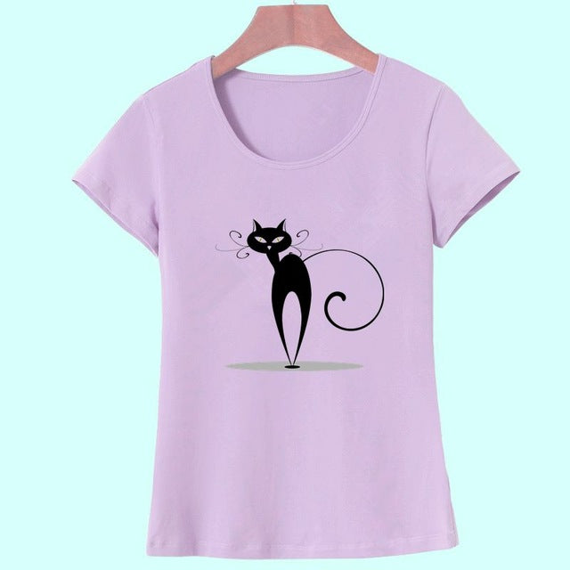 2017 Fashion kawaii T shirt Women Summer Tops Casual Cotton 3D Cat Print and Short Sleeve O-neck Vogue tshirt