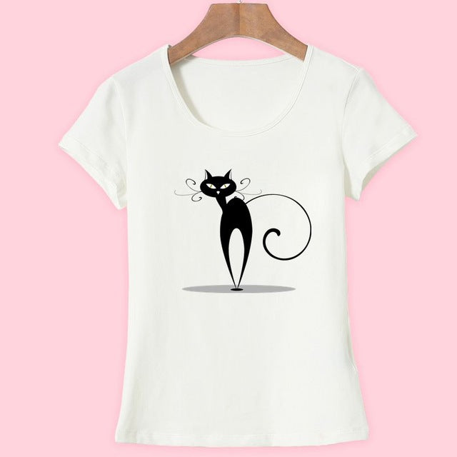 2017 Fashion kawaii T shirt Women Summer Tops Casual Cotton 3D Cat Print and Short Sleeve O-neck Vogue tshirt
