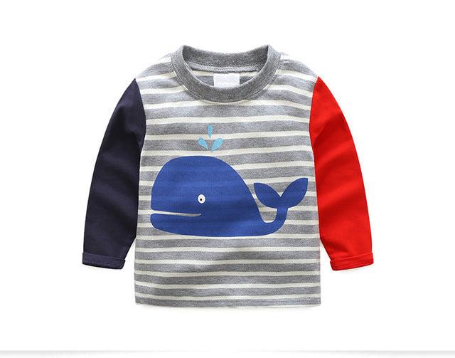 VIDMID boys t-shirt long sleeves children's t-shirts autumn cartoon kids shirts for boys clothes cotton baby clothes boy t-shirt