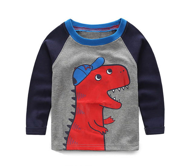 VIDMID boys t-shirt children's t-shirts autumn cartoon kids shirts for boys baby clothes boy t-shirt blouse dinosaur cars thick