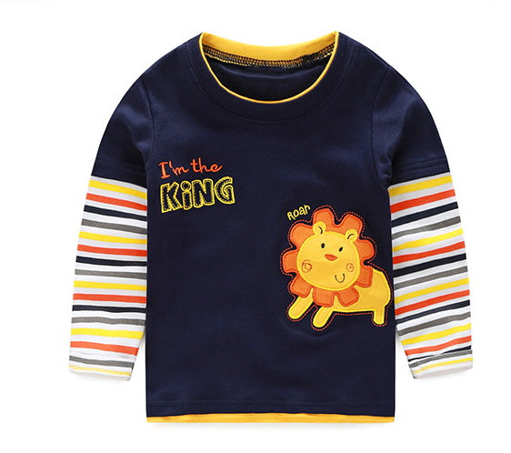 VIDMID boys t-shirt children's t-shirts autumn cartoon kids shirts for boys baby clothes boy t-shirt blouse dinosaur cars thick