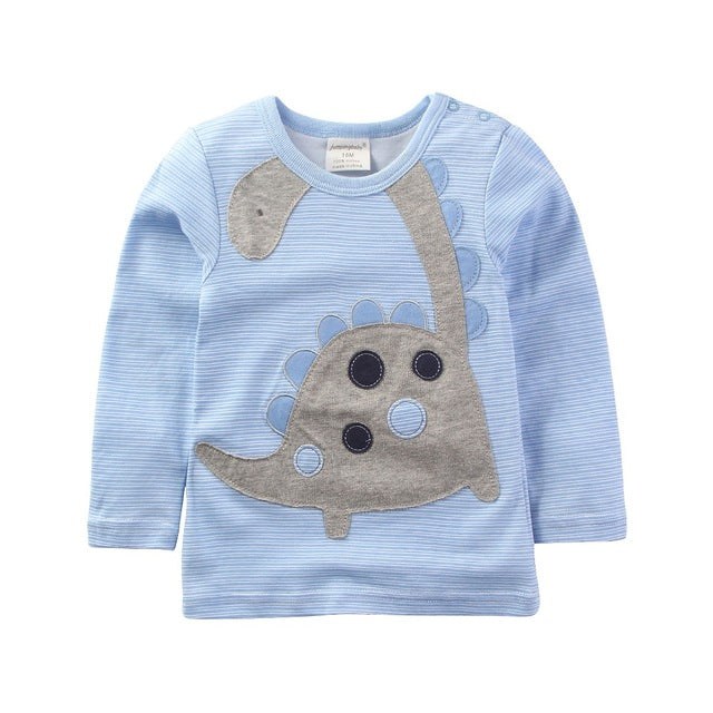 VIDMID boys t-shirt children's t-shirts autumn cartoon kids shirts for boys baby clothes boy t-shirt blouse dinosaur cars thick