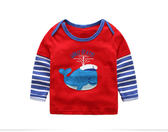 VIDMID boys t-shirt children's t-shirts autumn cartoon kids shirts for boys baby clothes boy t-shirt blouse dinosaur cars thick