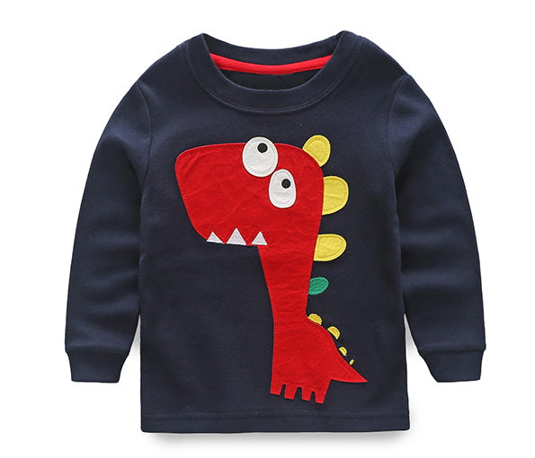 VIDMID boys t-shirt children's t-shirts autumn cartoon kids shirts for boys baby clothes boy t-shirt blouse dinosaur cars thick