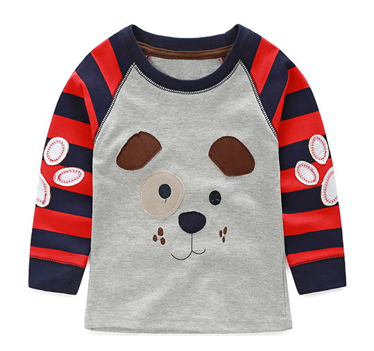 VIDMID boys t-shirt children's t-shirts autumn cartoon kids shirts for boys baby clothes boy t-shirt blouse dinosaur cars thick