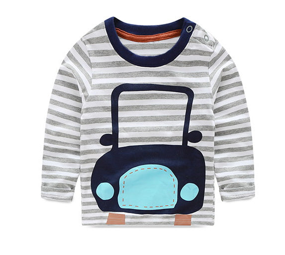 VIDMID boys t-shirt children's t-shirts autumn cartoon kids shirts for boys baby clothes boy t-shirt blouse dinosaur cars thick