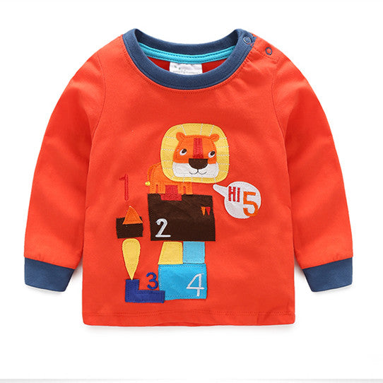 VIDMID boys t-shirt children's t-shirts autumn cartoon kids shirts for boys baby clothes boy t-shirt blouse dinosaur cars thick