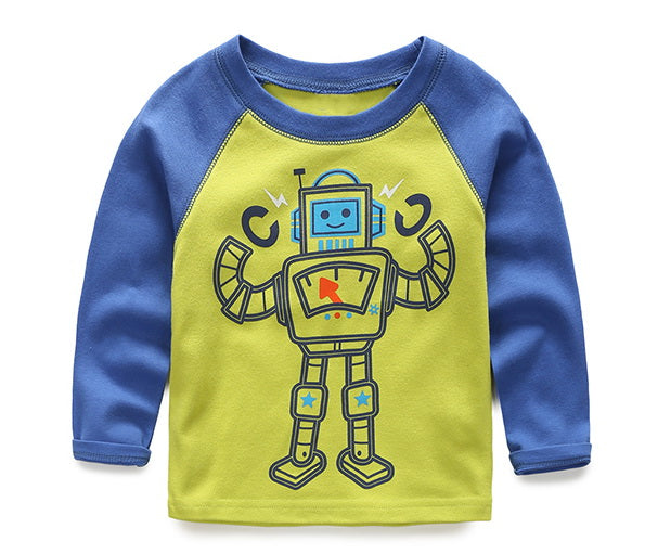 VIDMID boys t-shirt children's t-shirts autumn cartoon kids shirts for boys baby clothes boy t-shirt blouse dinosaur cars thick