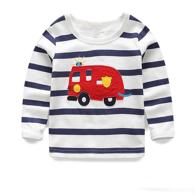 VIDMID boys t-shirt children's t-shirts autumn cartoon kids shirts for boys baby clothes boy t-shirt blouse dinosaur cars thick