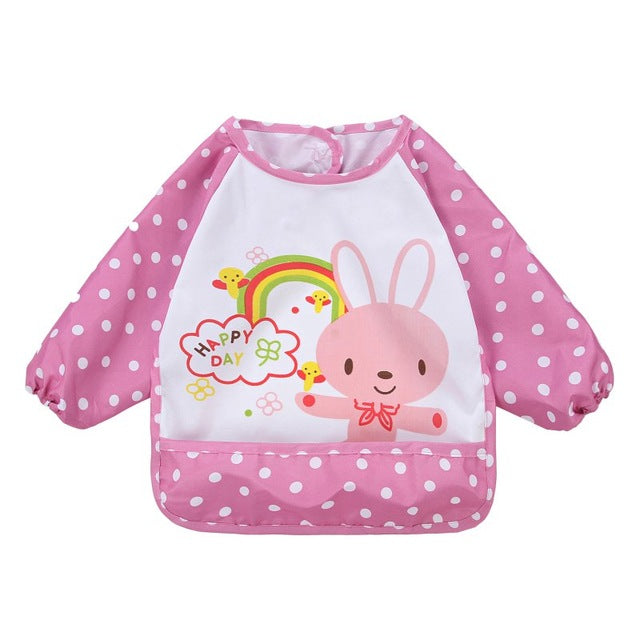 2017 New Lolita Style Boy Girls Baby Infant Family Full Sleeve Letter Anti Wear Waterproof Feeding Bib Apron Shirts