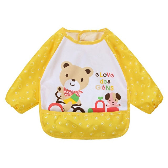 2017 New Lolita Style Boy Girls Baby Infant Family Full Sleeve Letter Anti Wear Waterproof Feeding Bib Apron Shirts