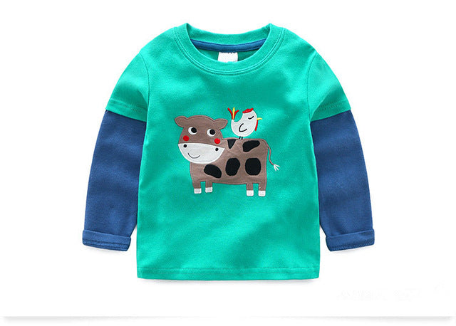 VIDMID boys t-shirt long sleeves children's t-shirts autumn cartoon kids shirts for boys clothes cotton baby clothes boy t-shirt