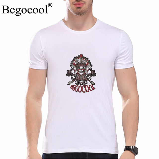 Begocool t shirts men 2018 summer cool t-shirt funny skull diy personalized fashion tees tshirt white black ZHUDA001T