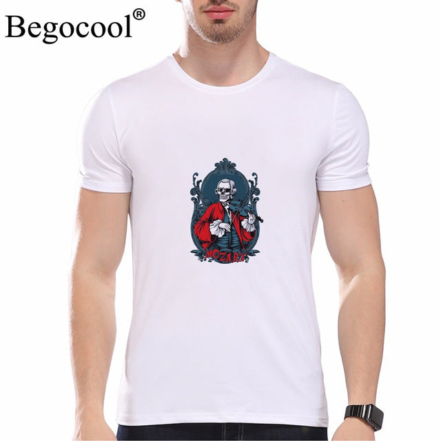 Begocool t shirts men 2018 summer cool t-shirt funny skull diy personalized fashion tees tshirt white black ZHUDA001T