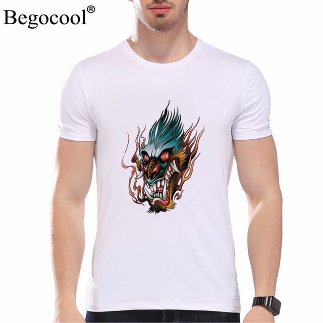 Begocool t shirts men 2018 summer cool t-shirt funny skull diy personalized fashion tees tshirt white black ZHUDA001T