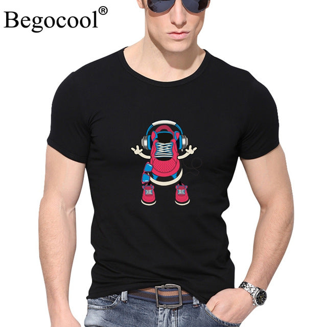 Begocool t shirts men 2018 summer cool t-shirt funny skull diy personalized fashion tees tshirt white black ZHUDA001T