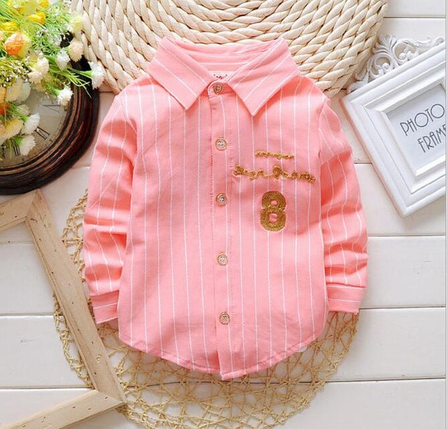 2017 Baby Boy Spring Cotton Printing Floral Shirts Children Long-Sleeved Blouses Tops Kids Long Sleeve Shirts
