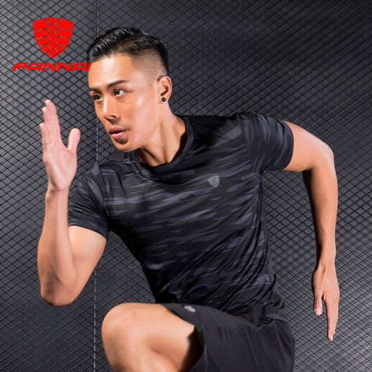 FANNAI Brand Men's T-shirt Tights Quick Dry fitness shirts men Fabric Slim fit Tops Tees clothes Male Casual tshirt Plus size