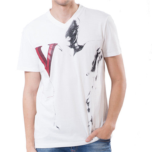 Vantanic Brand Clothing T Shirt Men Summer Short Sleeve Cotton Casual Printed V-Neck Men T-Shirt Hip Hop Streetwear 3XL HTCT012
