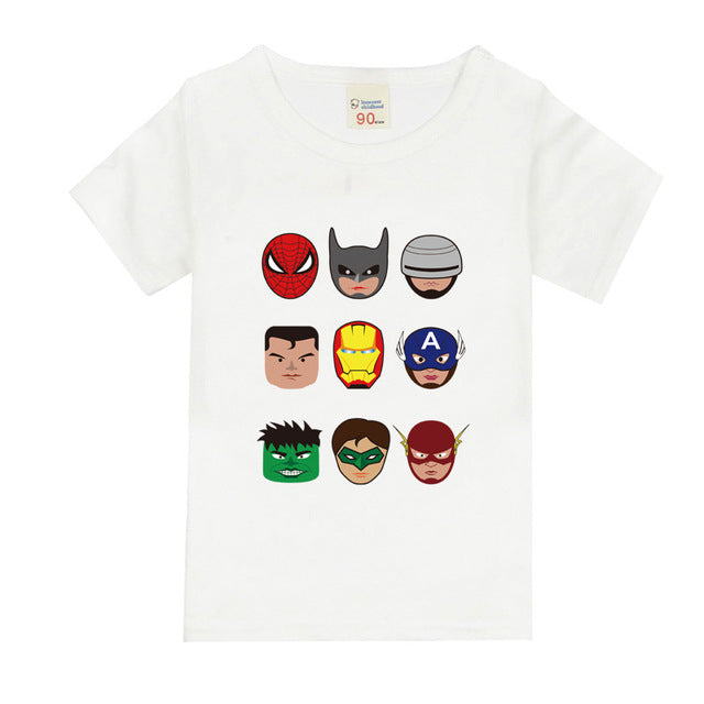 12M-8years Toddler boys Spiderman t shirt superman new summer cotton children kids shorts baby boys girls tops tees t shirt