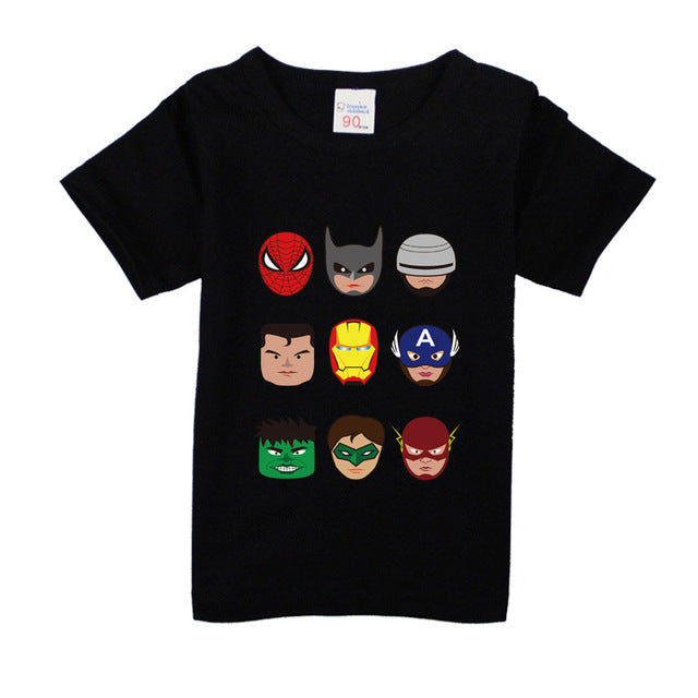 12M-8years Toddler boys Spiderman t shirt superman new summer cotton children kids shorts baby boys girls tops tees t shirt