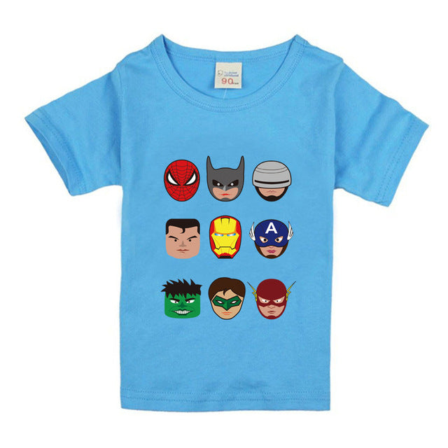 12M-8years Toddler boys Spiderman t shirt superman new summer cotton children kids shorts baby boys girls tops tees t shirt