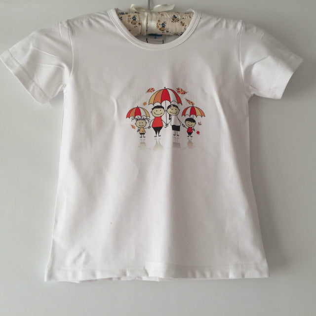 children t shirts custom t shirt Boys T Shirt Kids family  Cartoon T-shirts  Baby girl Short Sleeve O-neck Top Clothing GW48