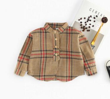 New Children's Shirt Spring Autumn 100% Cotton Striped Plaid Kid's Boys Shirt Baby Girls Clothing Soft Tops Blouses Shirts