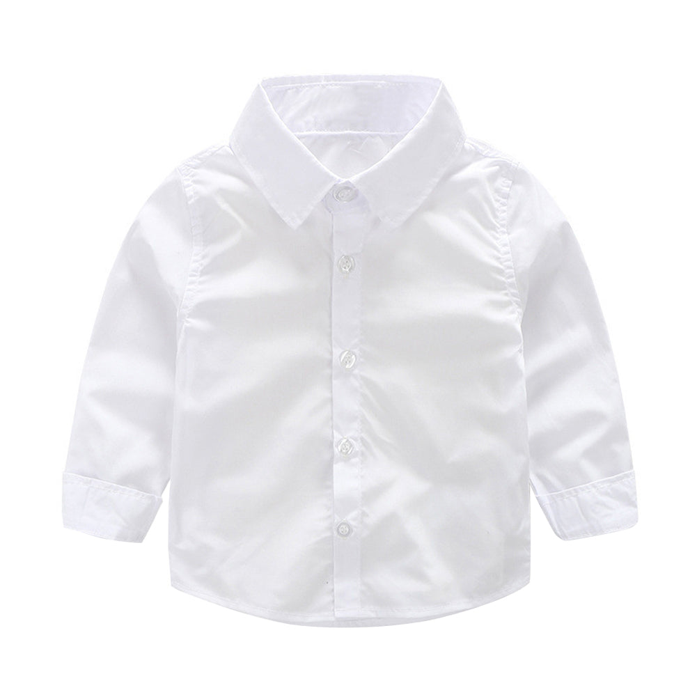 Children Kids Baby Boys Girls Shirts Long Sleeve Shirts White Color Checks Tops Costume Shirt For 9-18M