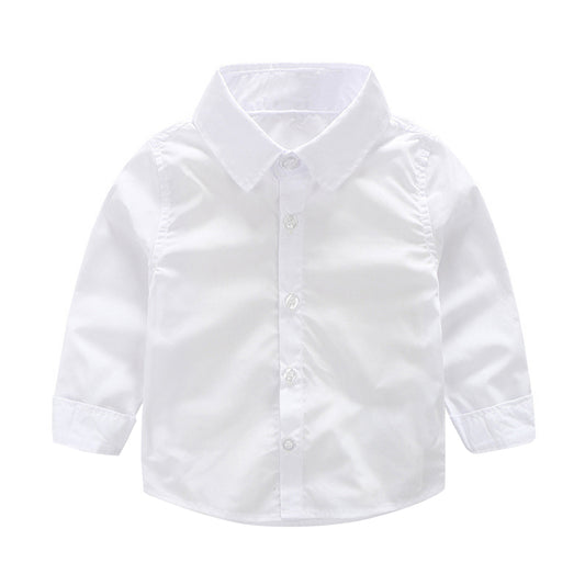 Children Kids Baby Boys Girls Shirts Long Sleeve Shirts White Color Checks Tops Costume Shirt For 9-18M