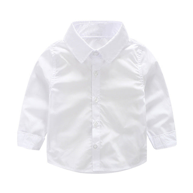 Children Kids Baby Boys Girls Shirts Long Sleeve Shirts White Color Checks Tops Costume Shirt For 9-18M